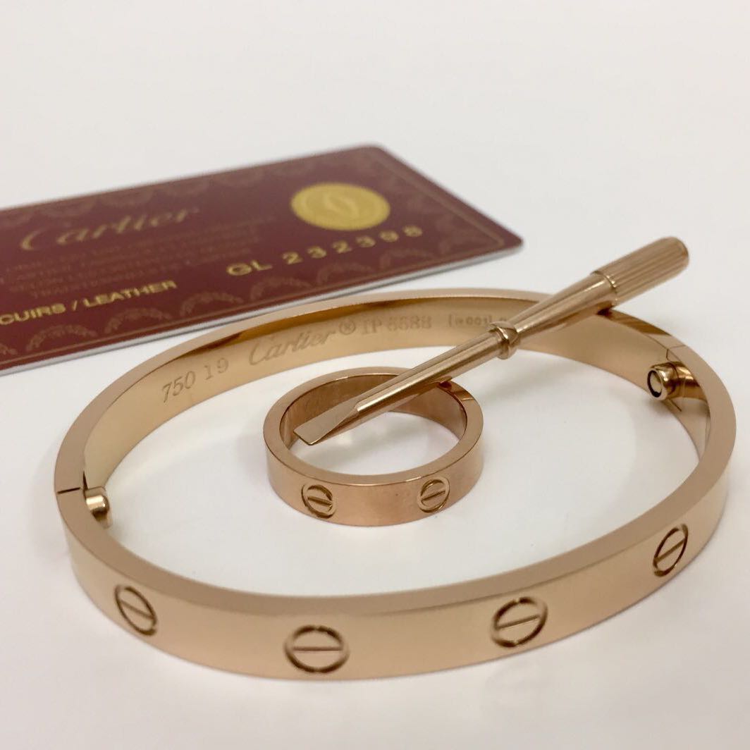 Best Price Cartier Bracelet and Ring Rose Gold