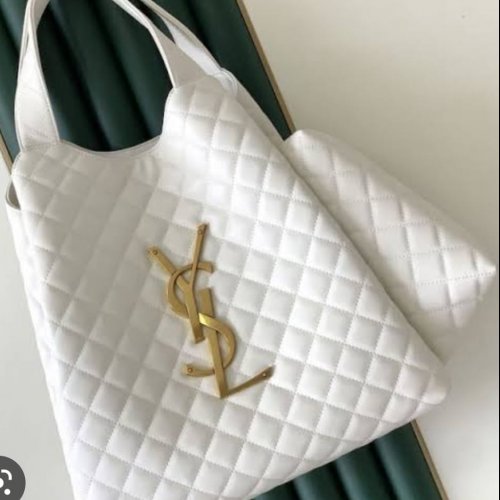Buy online Ysl Jumbo Tote Bag Icare Maxi Shopping Bag - White