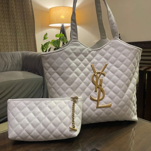 Buy online Ysl Jumbo Tote Bag Icare Maxi Shopping Bag - Khaki Beige Color  In Pakistan, Rs 9000, Best Price